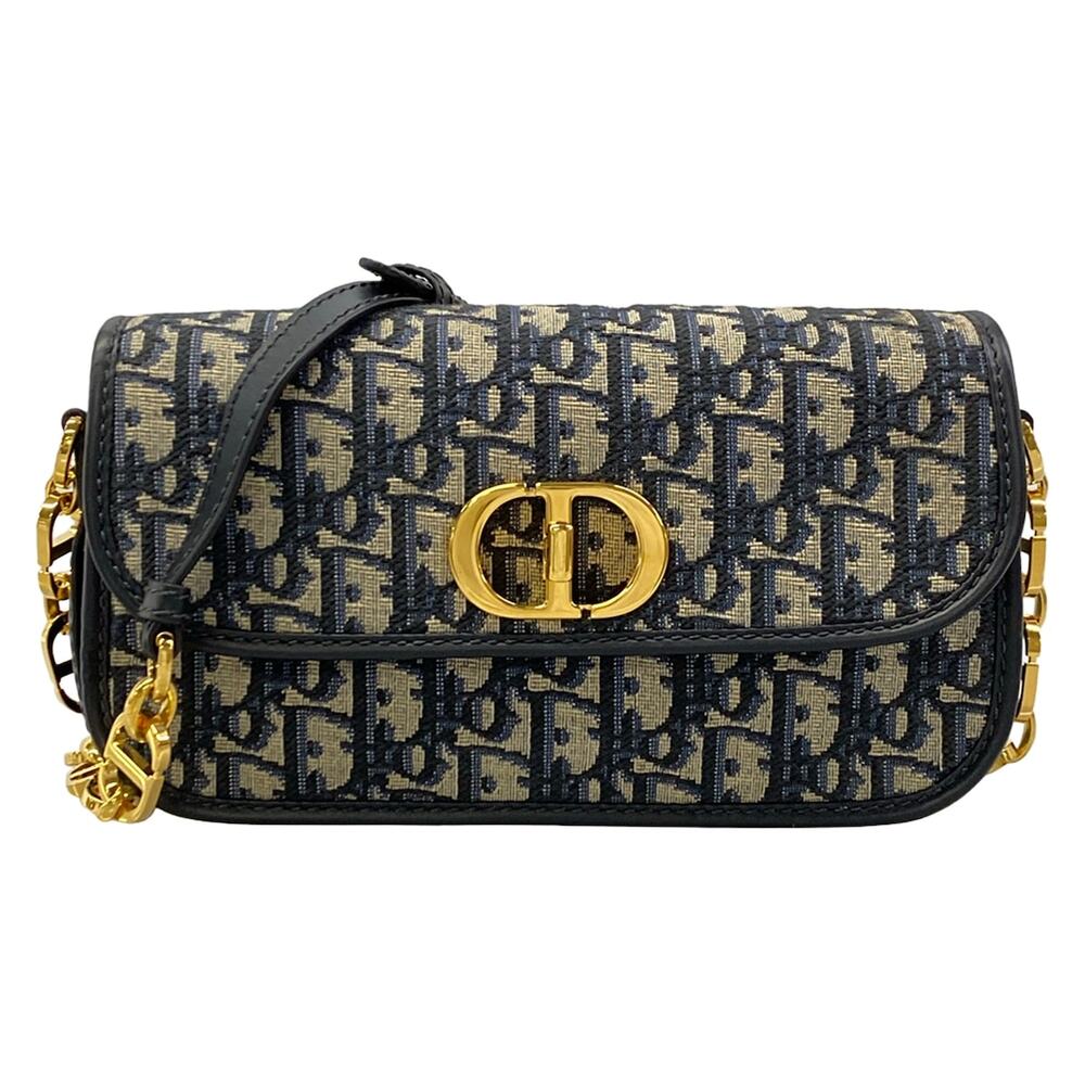 Christian Dior 30 Montaigne Avenue Shoulder Bag M9260UTZR Beige Dark Navy